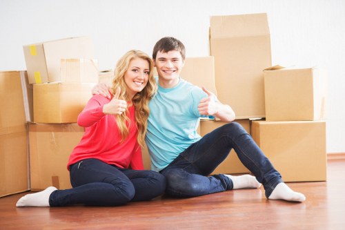 Moving van loaded for an apartment move in Neasden