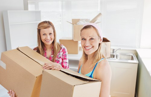 Carefully wrapped belongings prepared for flat removals in Neasden